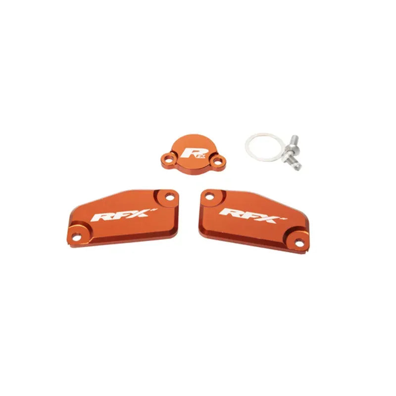 RFX Pro Reservoir Cap Kit Kit (Orange) - KTM SX65/85 (Formula Brake and Clutch) | Femon Parts