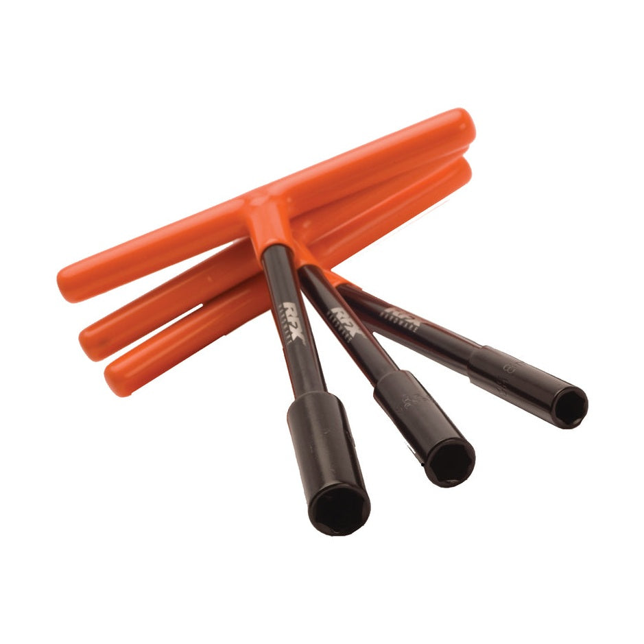 RFX Pro T-Bar Set (Black/Orange) Standard Reach With Rubber Handle - KTM & Husqvarna 8mm/10mm/13mm | Femon Parts
