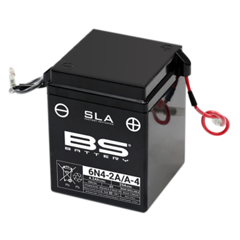 BS BATTERY SLA-Batterie, wartungsfrei, werkseitig aktiviert - 6N4-2A/A-4