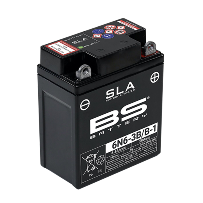 BS BATTERY SLA-Batterie, wartungsfrei, werkseitig aktiviert - 6N6-3B/B-1