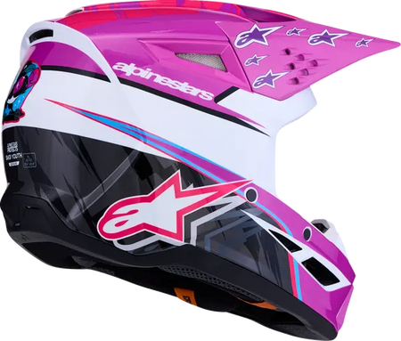 Alpinestars Helm Jeugd SM3 FALCON Paars/Wit/Roze