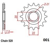 Moto-Master Ultralight voortandwiel staal - Honda CRF-250 (2004-2017)