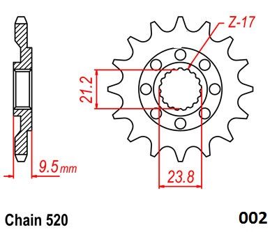 Moto-Master Ultralight voortandwiel staal - Honda CRF-450 (2002-2016)