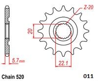 Moto-Master Ultralight voortandwiel staal - Yamaha WR-250 F / YZ-125 e.a. (2001-2026)