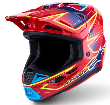 Alpinestars Helm SM7 CAST Rood/Geel/Blauw