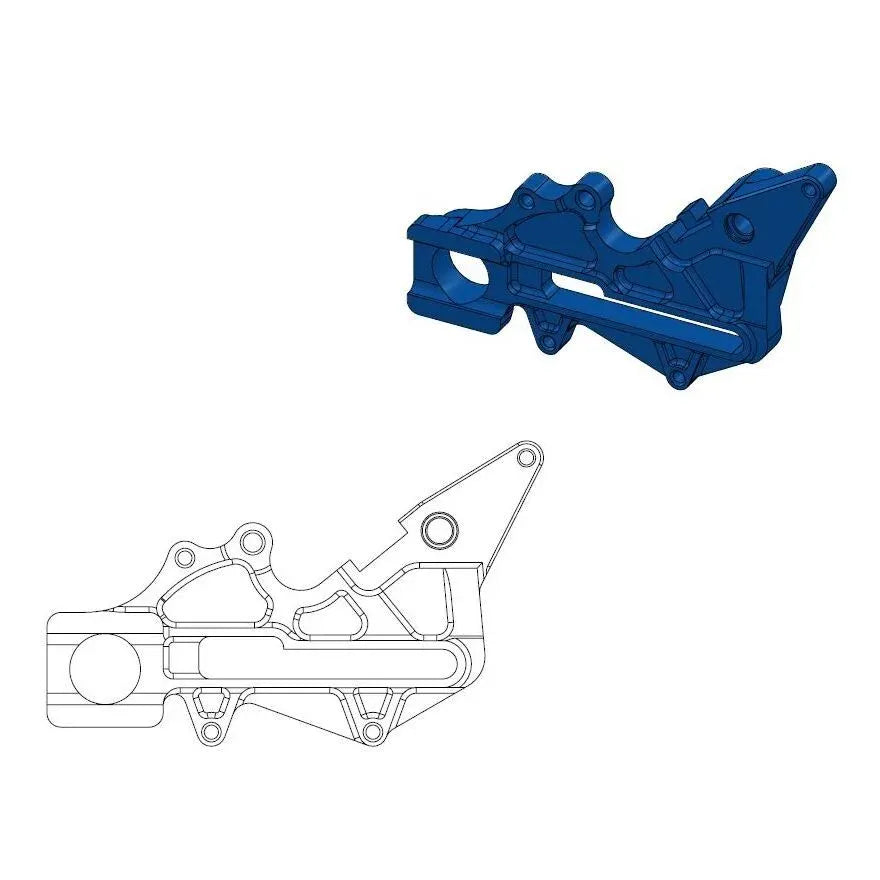 Moto-Master brake caliper adapter blue