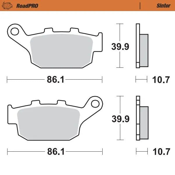 Moto-Master remblokken sintered metaal - Suzuki SCRAMBLER 1200 / STREET TRIPLE 675 e.a. (1997-2025)