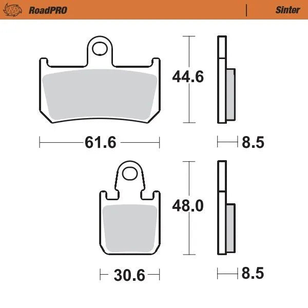 Moto-Master remblokken sintered metaal - Yamaha YZF R1 (2007-2014)