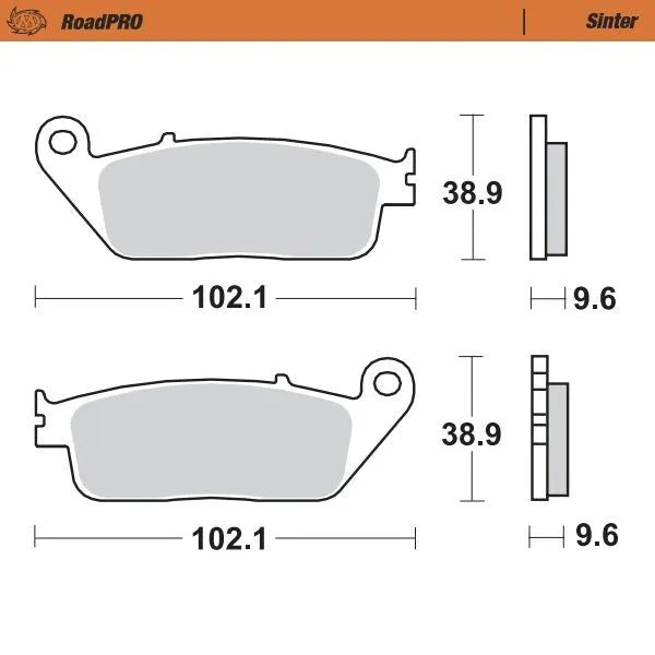 Moto-Master brake pad sinter front - Daelim (1994-2020)