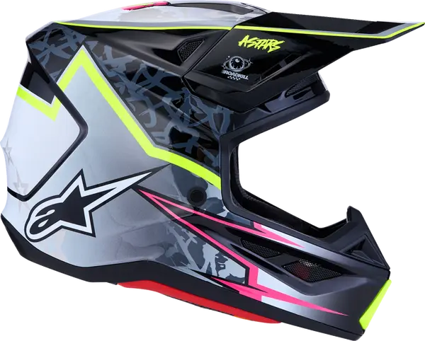 Alpinestars Helm SM7 BLASTER Zwart/Grijs/Fluor Geel