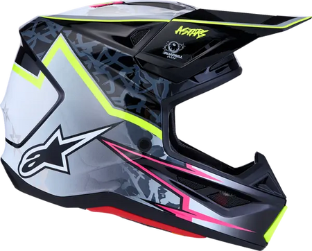 Alpinestars Helm SM7 BLASTER Zwart/Grijs/Fluor Geel