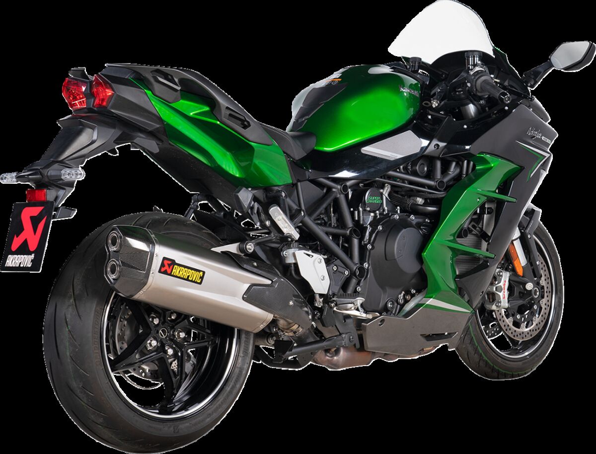 Akrapovic Slip-On Line uitlaatdemper zilver - Kawasaki H2 1000 SX / Ninja e.a. (2022-2025) | Femon Parts
