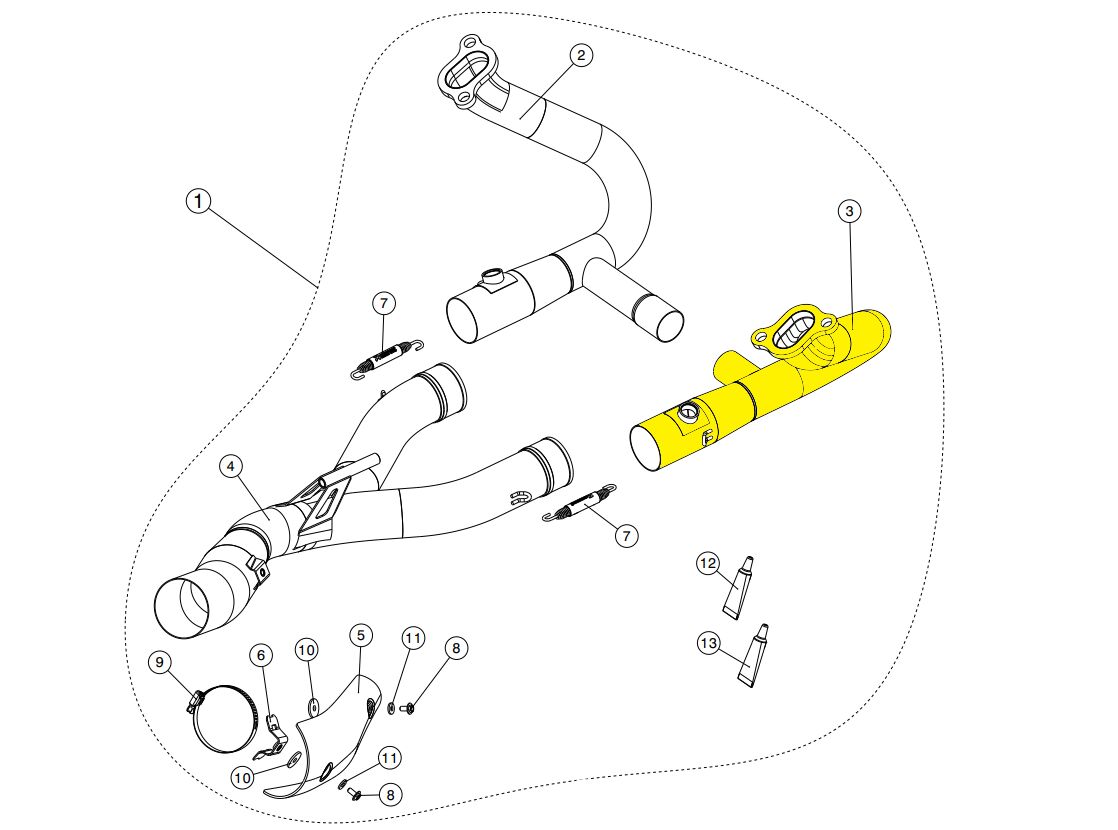 Akrapovic Replacement vervangende uitlaat onderdelen zilver - Bmw Adventure / Adventure Triple Black e.a. | Femon Parts