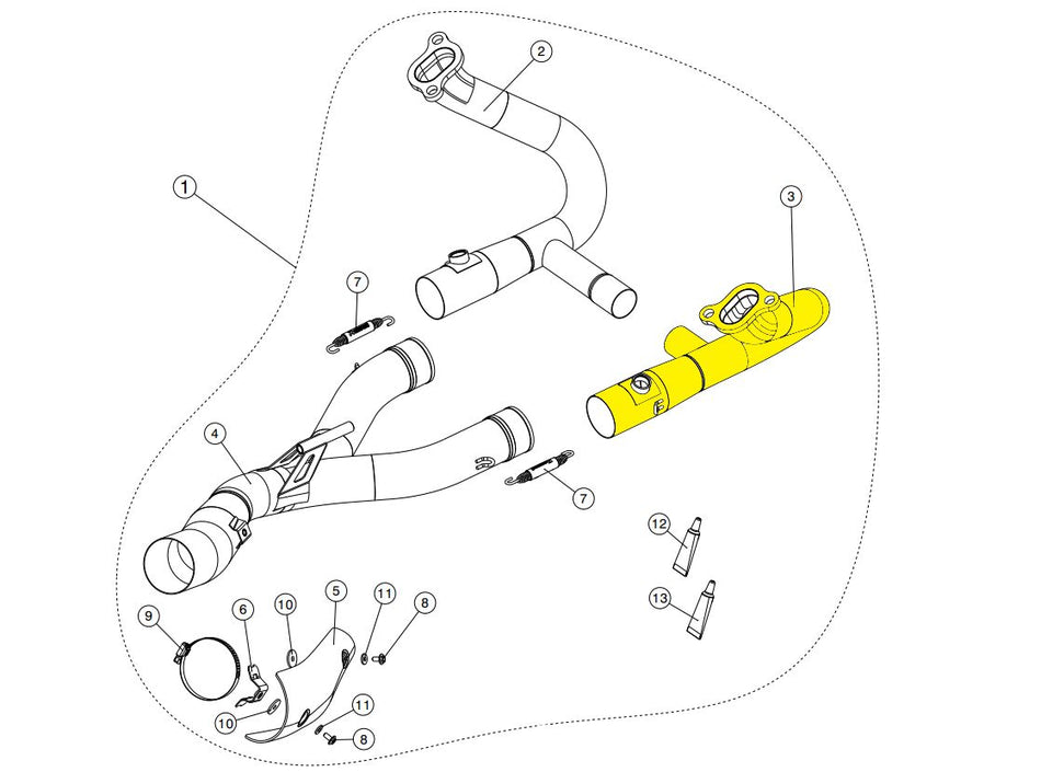 Akrapovic Replacement vervangende uitlaat onderdelen zilver - Bmw Adventure / Adventure Triple Black e.a. | Femon Parts