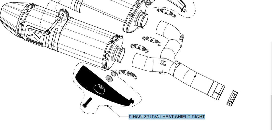 Akrapovic Heat Shield vervangende uitlaat onderdelen zwart | Femon Parts