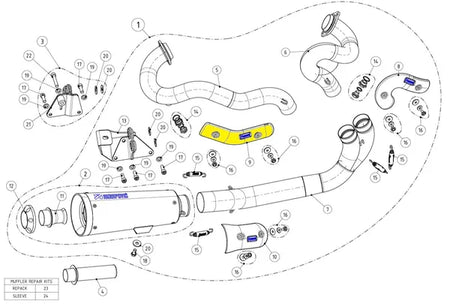 Akrapovic Heat Shield vervangende uitlaat onderdelen zwart - Harley Davidson Night Rod Special / V-Rod 10th | Femon Parts