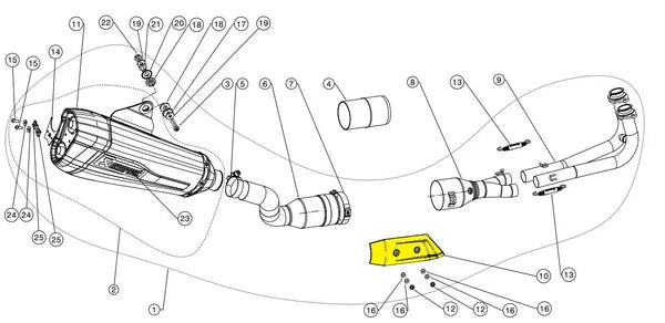 Akrapovic Heat Shield vervangende uitlaat onderdelen zilver - Yamaha T-Max / T-Max DX e.a. (2017-2019) | Femon Parts