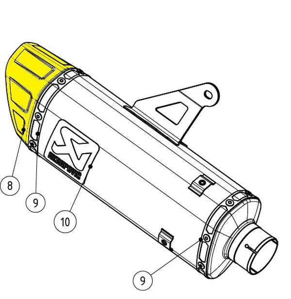 Akrapovic Muffler End Cap vervangende uitlaat onderdelen zilver - Yamaha R7 (2022-2025) | Femon Parts