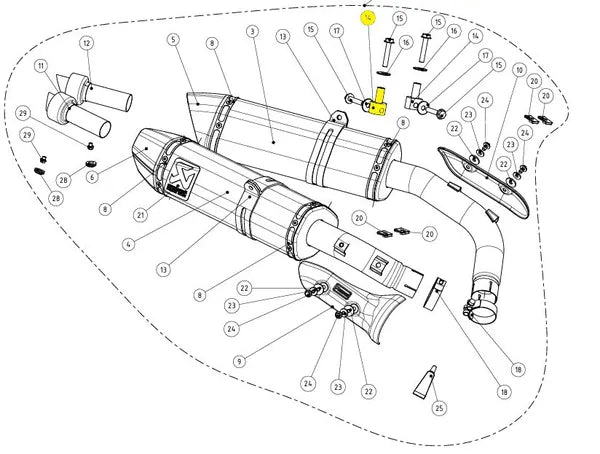 Akrapovic Bushing vervangende uitlaat onderdelen aluminium - Yamaha YZF R1 (2009-2014) | Femon Parts