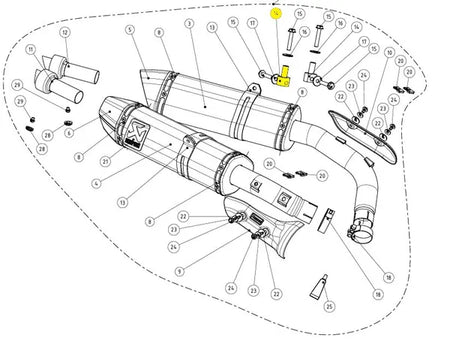 Akrapovic Bushing vervangende uitlaat onderdelen aluminium - Yamaha YZF R1 (2009-2014) | Femon Parts