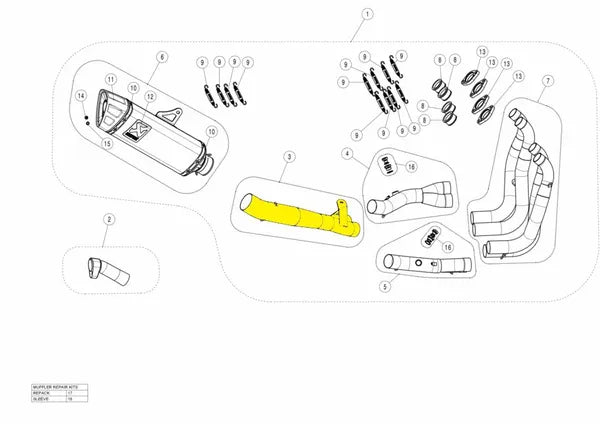 Akrapovic Y-Pipe vervangende uitlaat onderdelen zilver - Suzuki GSX 1300 / Hayabusa e.a. (2021-2024) | Femon Parts