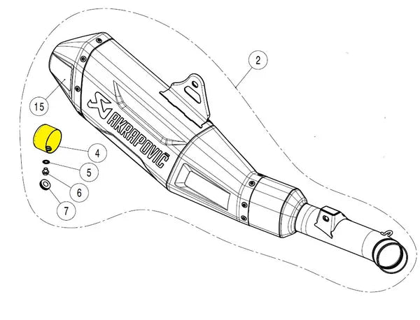 Akrapovic Decibel Killer vervangende uitlaat onderdelen roestvrij staal - Honda CRF-250 (2022-2024) | Femon Parts