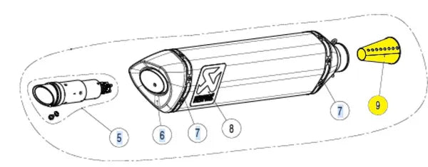 Akrapovic vervangende uitlaat onderdelen zilver - Yamaha YZF R1 (2015-2021) | Femon Parts