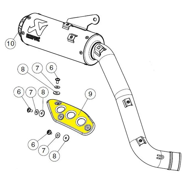 Akrapovic Heat Shield uitlaat accessoires zilver - Yamaha XSR-700 / XSR-900 (2016-2021) | Femon Parts