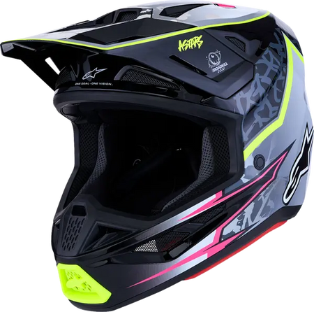 Alpinestars Helm SM7 BLASTER Zwart/Grijs/Fluor Geel