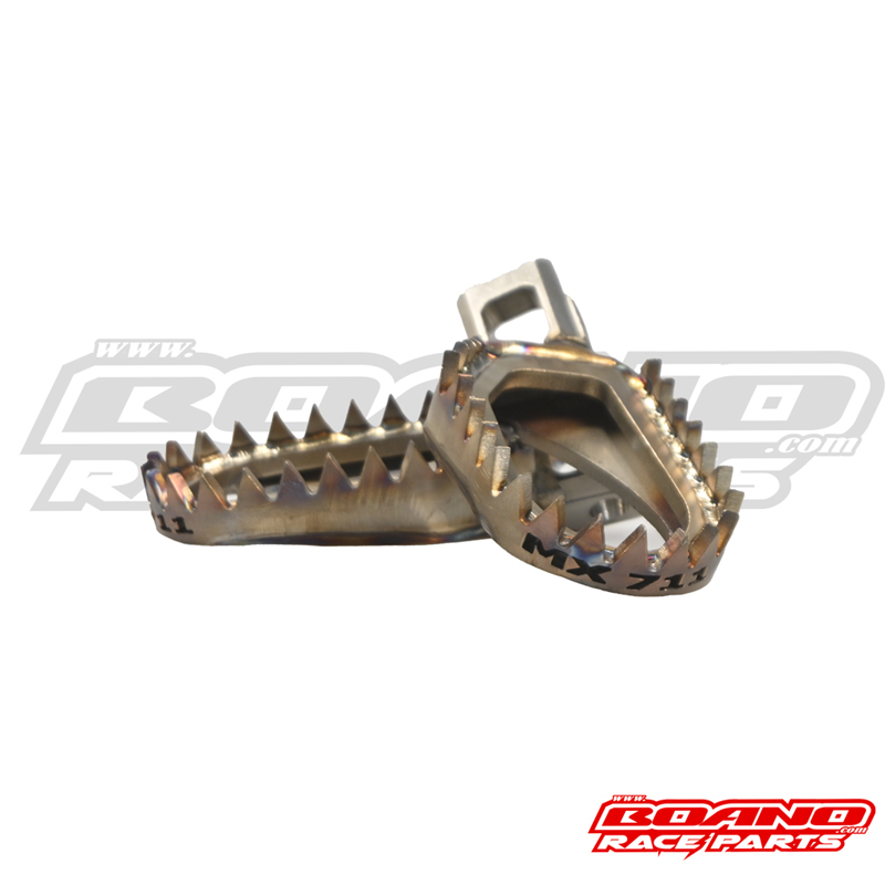 BOANO Supergrip voetsteunen RVS, 5 mm lager en 5 mm naar achteren - Beta RR 2T/4T (2020-2026)