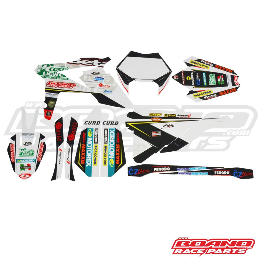 BOANO stickerkit Team Boano 2019 replica, wit - Beta RR 2T/4T (2018-2019)