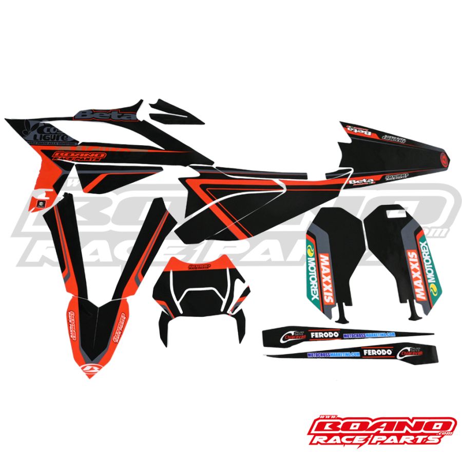 BOANO stickerkit 2020 Black Edition, zwart - Beta RR 2T/4T (2020-2022)