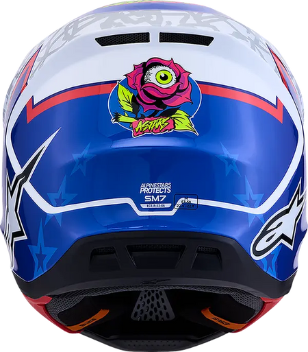 Alpinestars Helm SM7 BLASTER Wit/Blauw/Rood