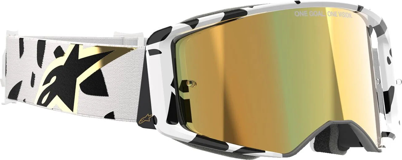 Alpinestars Crossbril Supertech Corp White/Gold Mirror-Gold