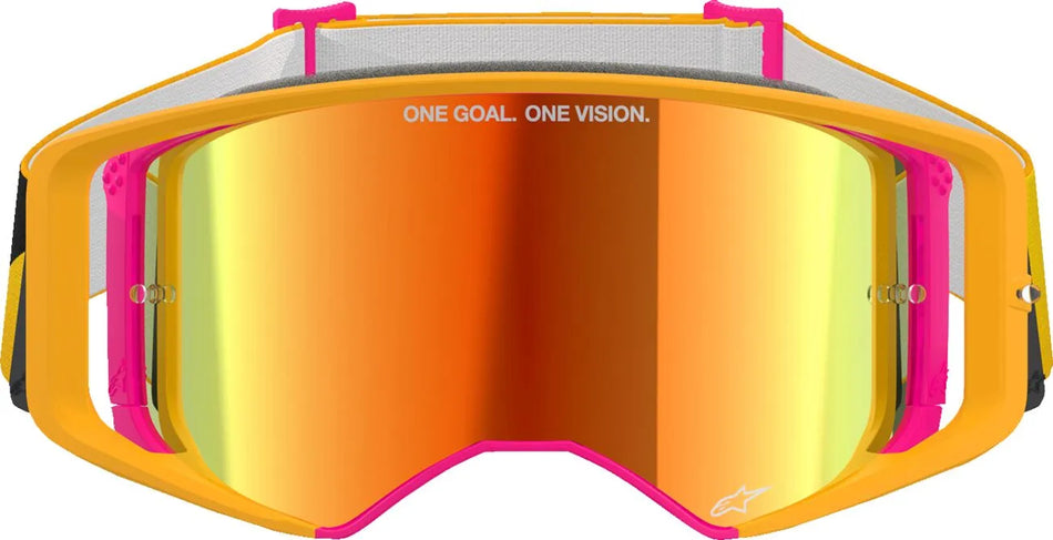 Alpinestars Crossbril Supertech Corp Yellow/Pink Mirror-Red