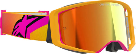 Alpinestars Crossbril Supertech Corp Yellow/Pink Mirror-Red