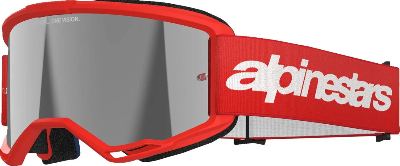 Alpinestars Crossbril Vision 3 Wordmark Red Mirror-Silver