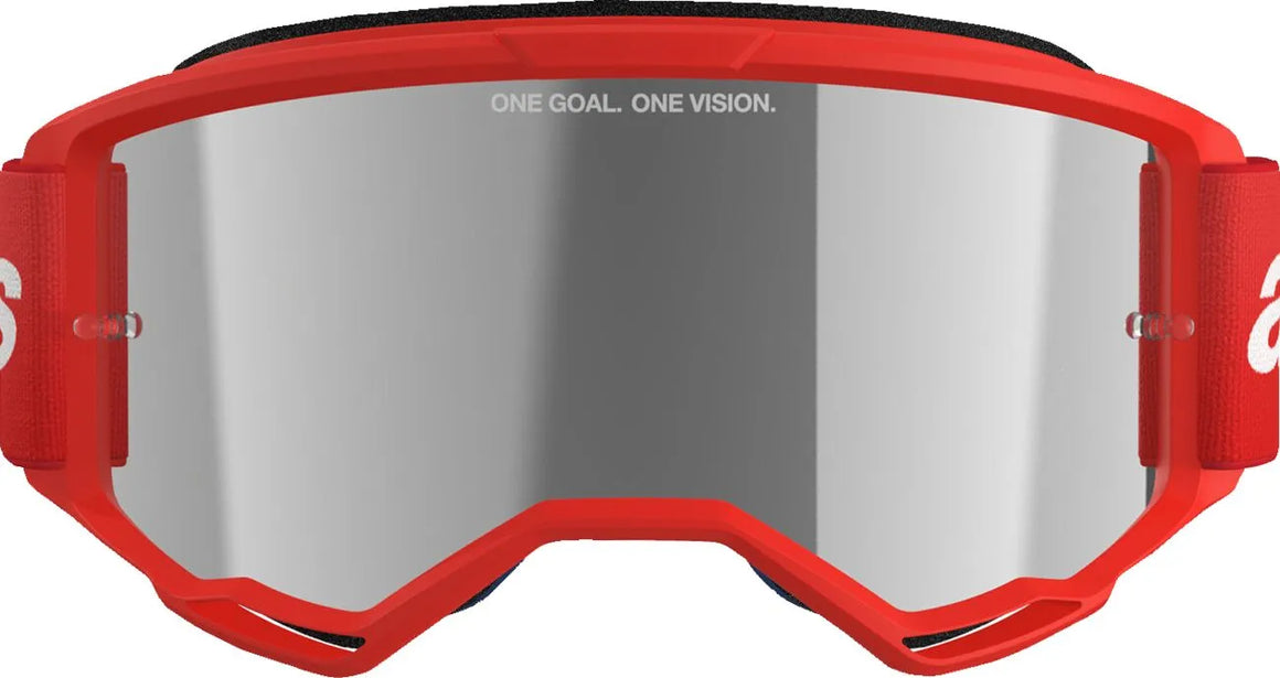 Alpinestars Crossbril Vision 3 Wordmark Red Mirror-Silver