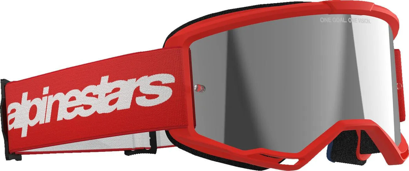 Alpinestars Crossbril Vision 3 Wordmark Red Mirror-Silver