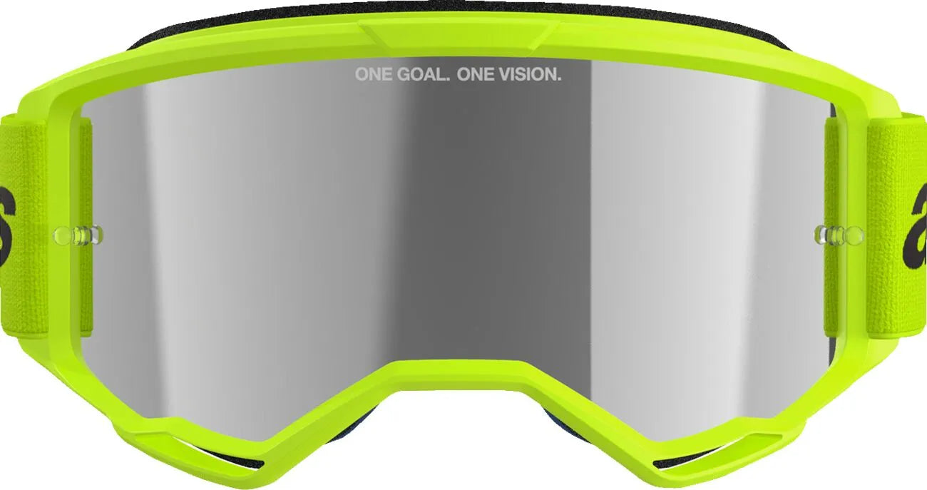 Alpinestars Crossbril Vision 3 Wordmark Yellow Fluo Mirror-Silver