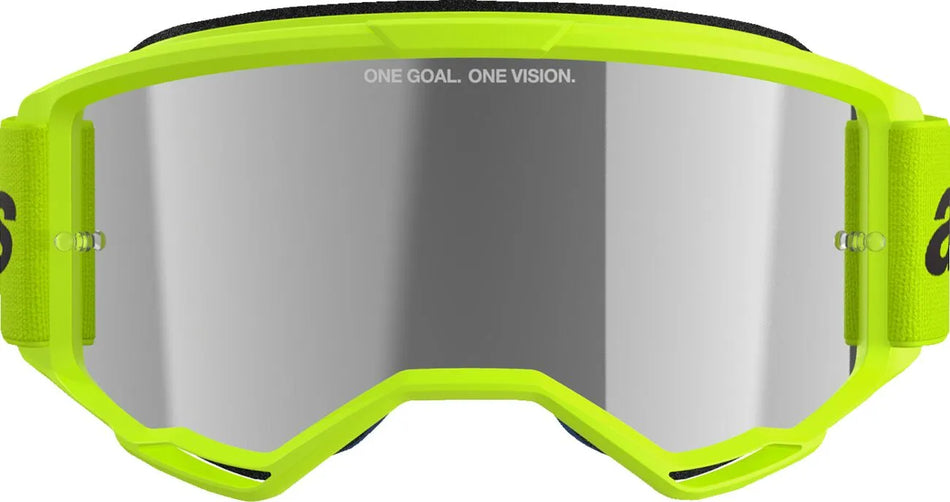 Alpinestars Crossbril Vision 3 Wordmark Yellow Fluo Mirror-Silver