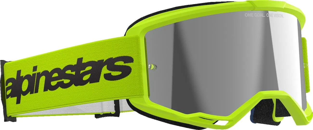 Alpinestars Crossbril Vision 3 Wordmark Yellow Fluo Mirror-Silver