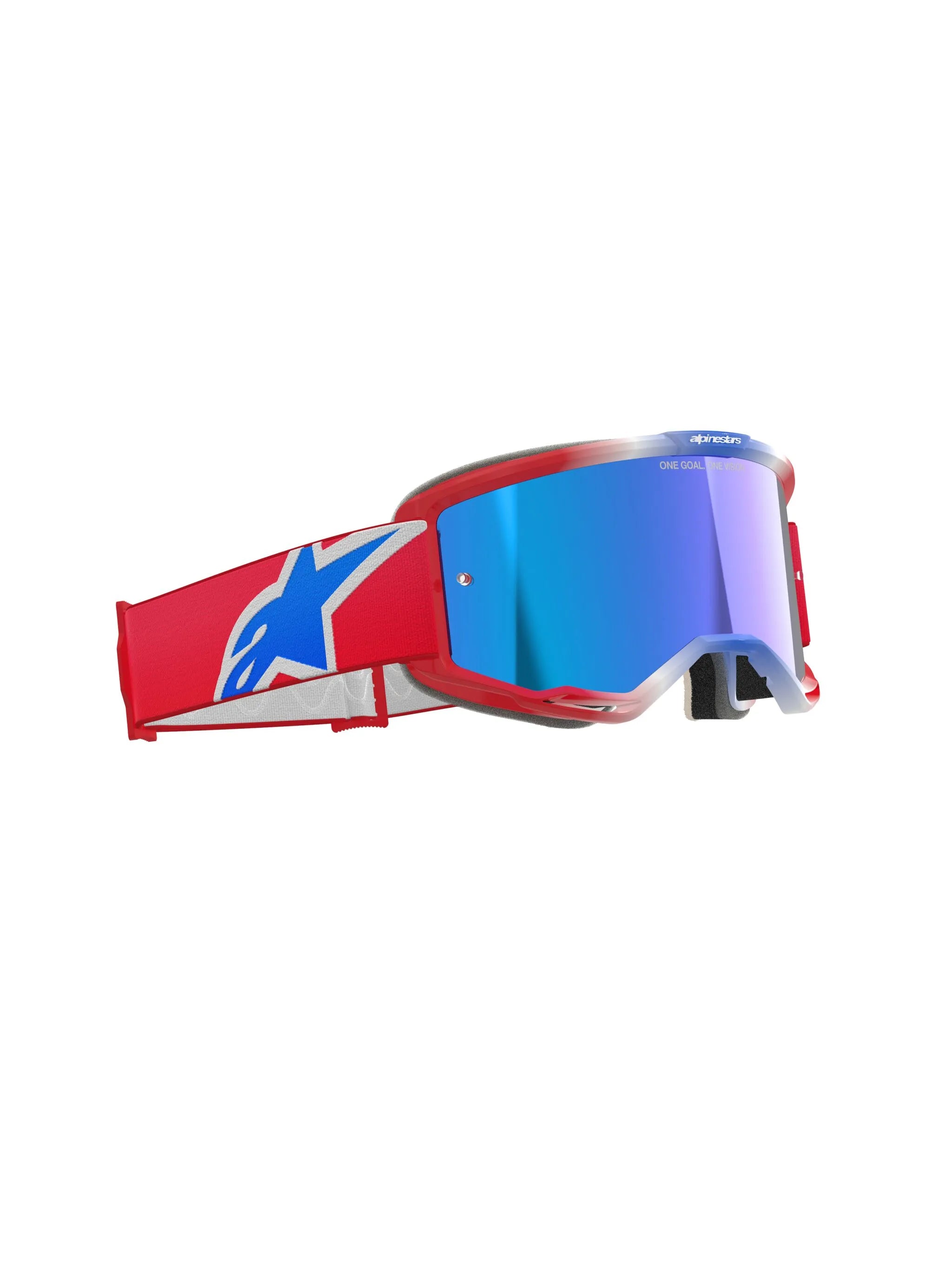 Alpinestars Crossbril Vision 5 Corp Red/White/Blue Mirror-Blue