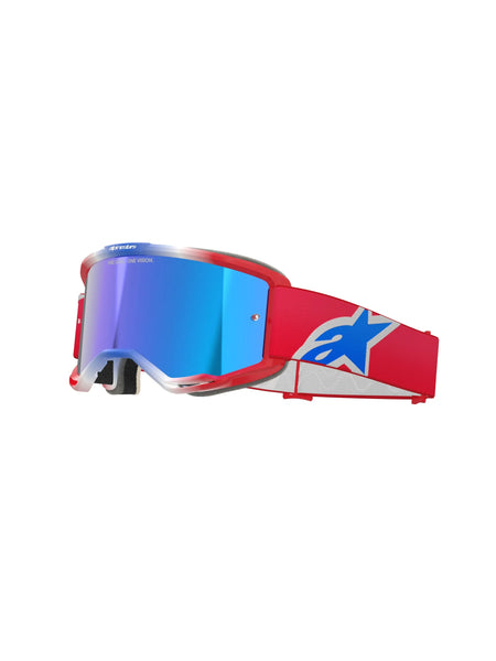 Alpinestars Crossbril Vision 5 Corp Red/White/Blue Mirror-Blue