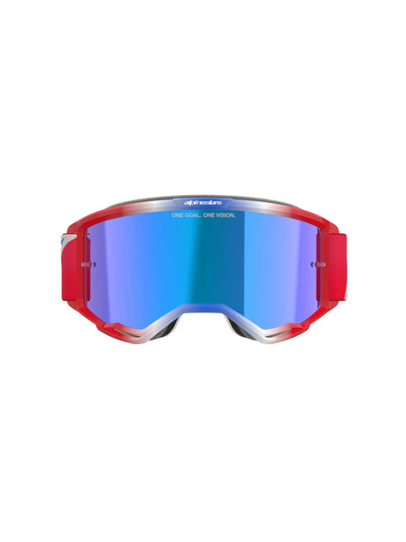 Alpinestars Crossbril Vision 5 Corp Red/White/Blue Mirror-Blue