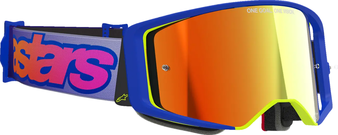 Alpinestars Crossbril Supertech Vista Blue/Yellow/Purple Mirror-Red