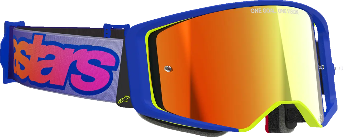 Alpinestars Crossbril Supertech Vista Blue/Yellow/Purple Mirror-Red