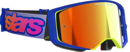 Alpinestars Crossbril Supertech Vista Blue/Yellow/Purple Mirror-Red