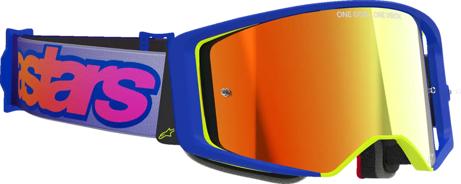 Alpinestars Crossbril Supertech Vista Blue/Yellow/Purple Mirror-Red