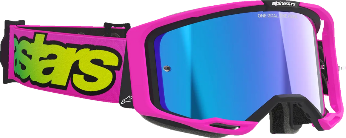 Alpinestars Crossbril Vision 8 Vista Pink/Yellow Mirror-Blue